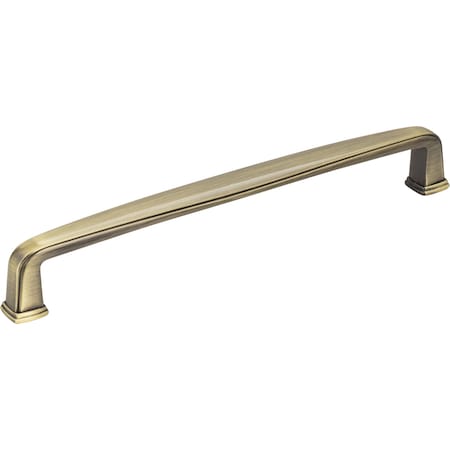 Jeffrey Alexander 160 mm Center-to-Center Brushed Antique Brass Square Milan 1 Cabinet Pull 1092-160AB